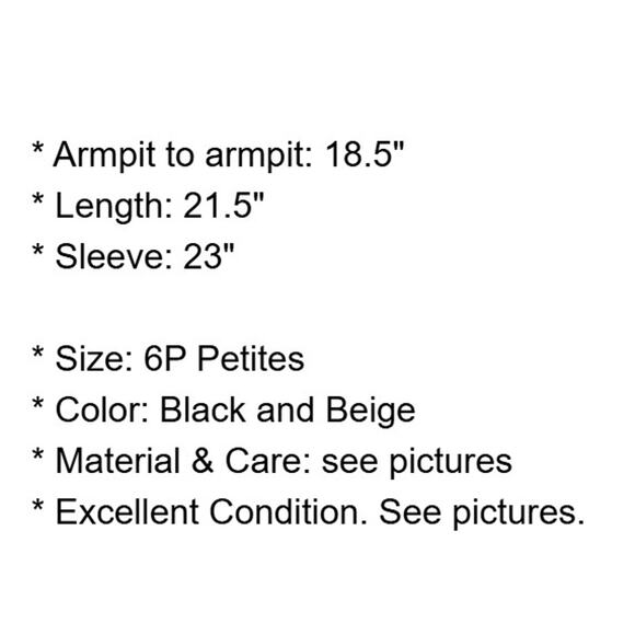 Charter Club Jacket Petites 6P Silk Black Ivory Floral Lined Blazer Vintage - Picture 4 of 13